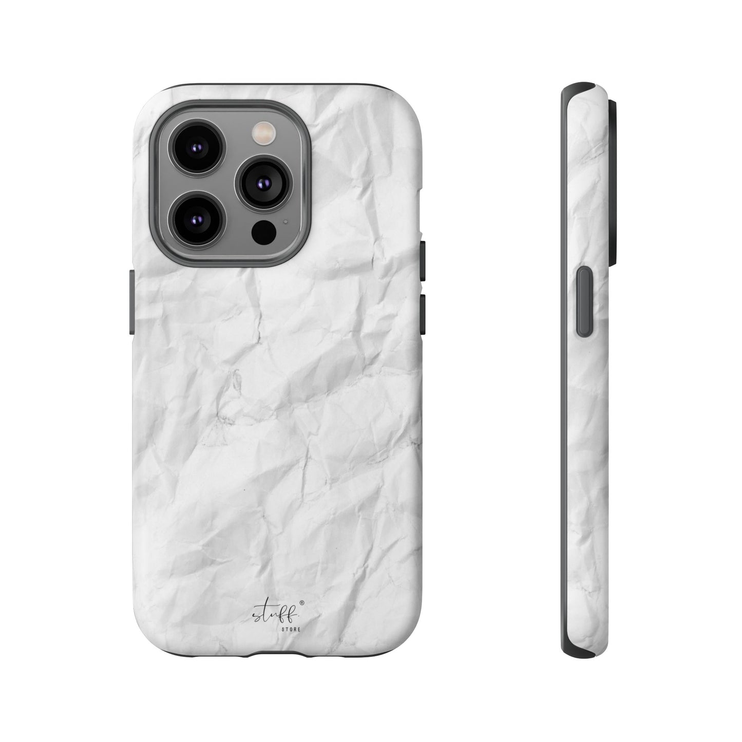 Crinkled Case | Coque résistante double protection anti-choc Effet Papier Froissé Mat
