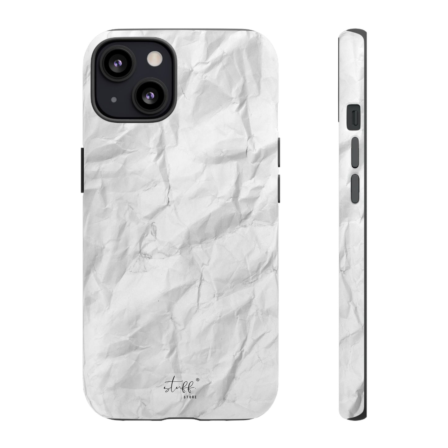 Crinkled Case | Coque résistante double protection anti-choc Effet Papier Froissé Mat