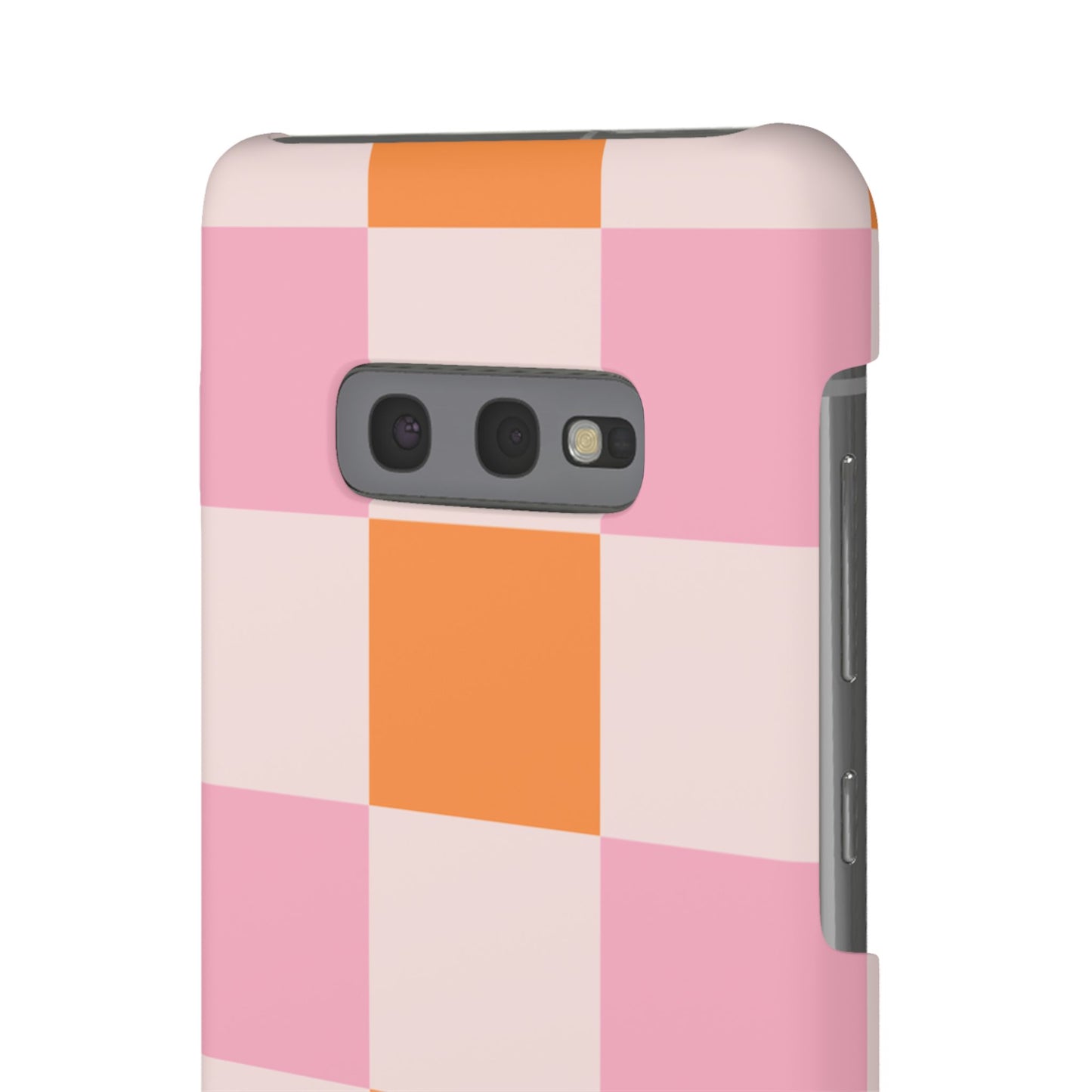 Peachy Case | Coque snap légère et résistante avec Design en Damier - Orange & Rose