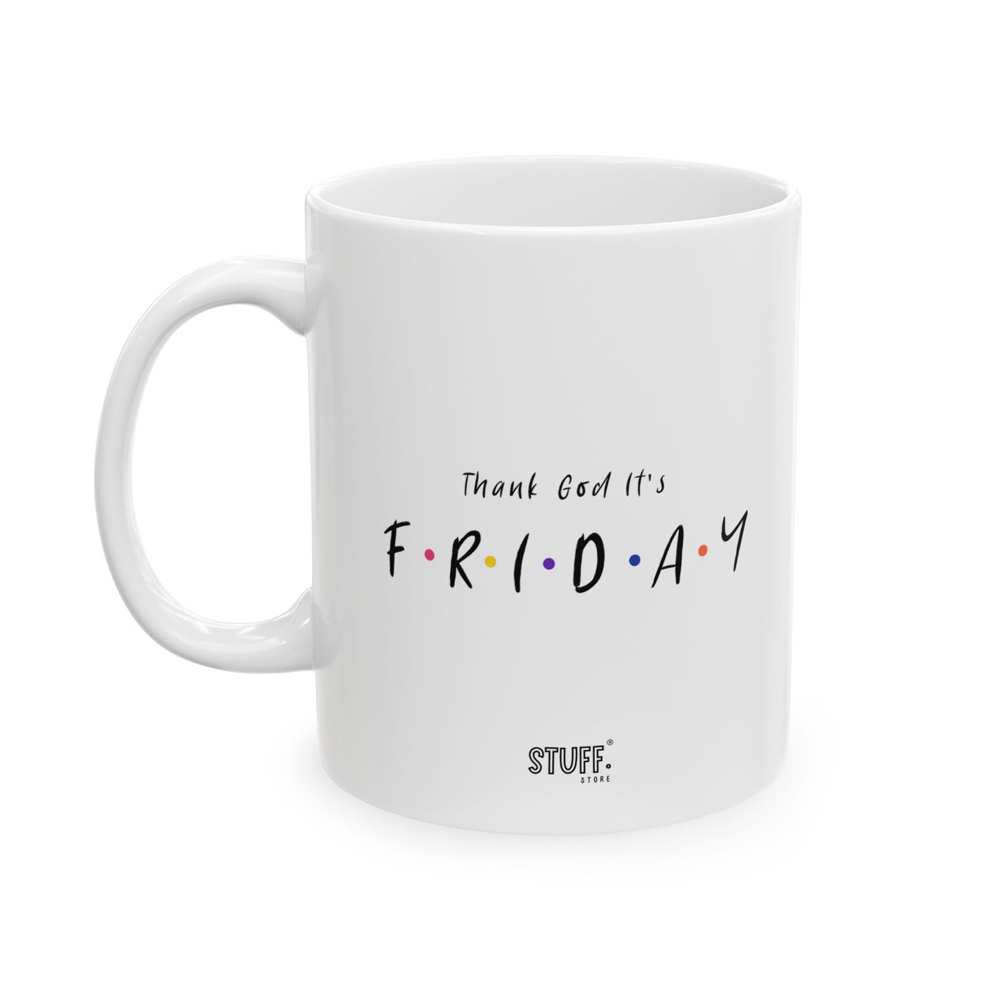 TGIF Cup | Mug en céramique inspirée de Friends, cadeau pause café humoristique – 330ml / 440ml