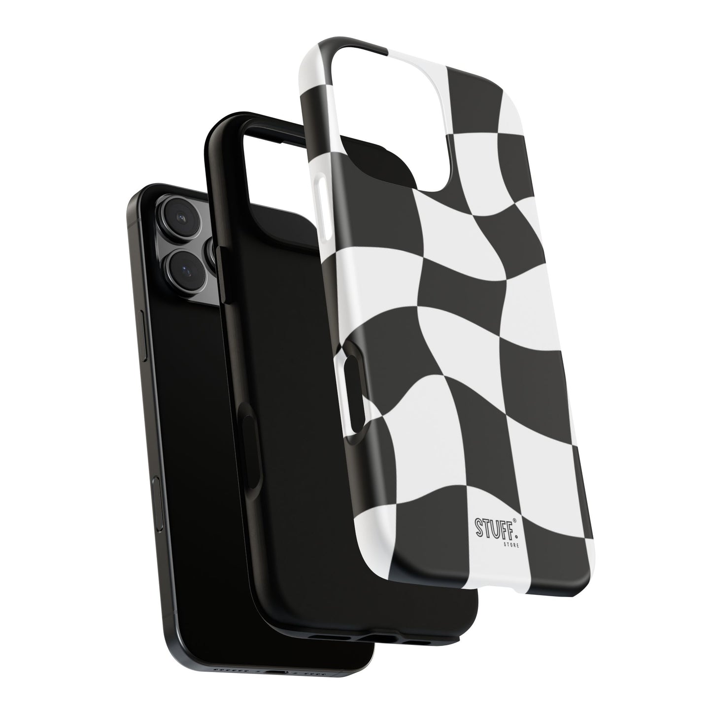 Checkers Case | Coque résistante double protection et Design en Damier déformé
