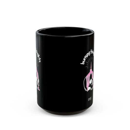 Burning Thoughts Cup | Mug noir avec design — 330ml / 440ml