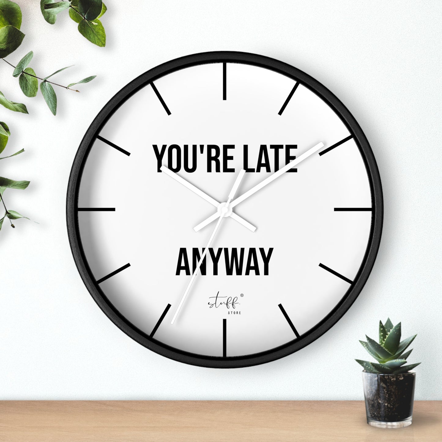 T'es Quand Même En Retard" Wall Clock | Clean Design and Casual Humor