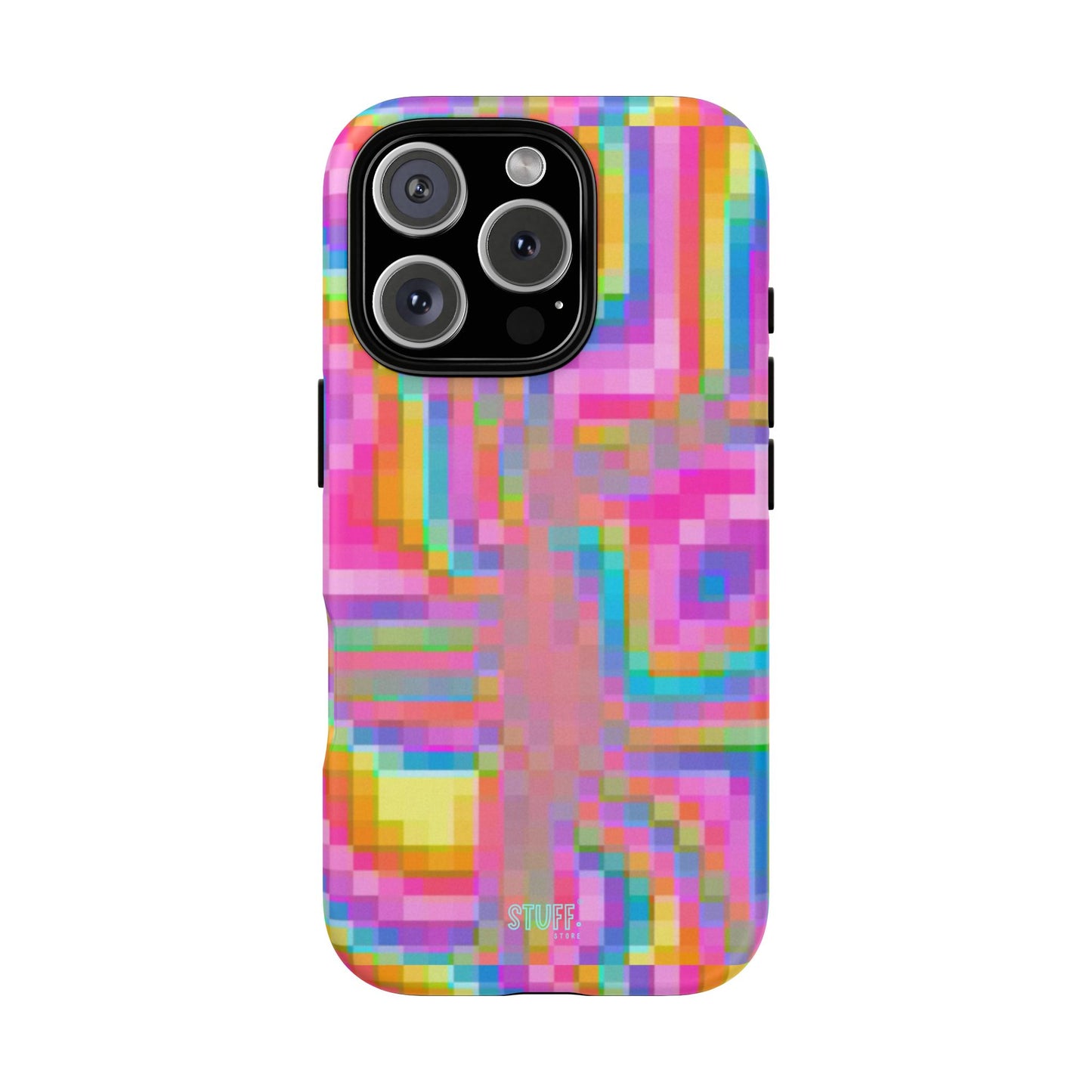 Pixel Case | Coque résistante double protection anti-choc - Motif pixels colorés