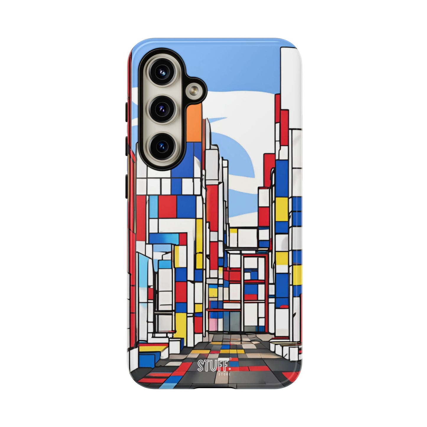 Square City | Coque résistante double protection - inspiration Mondrian