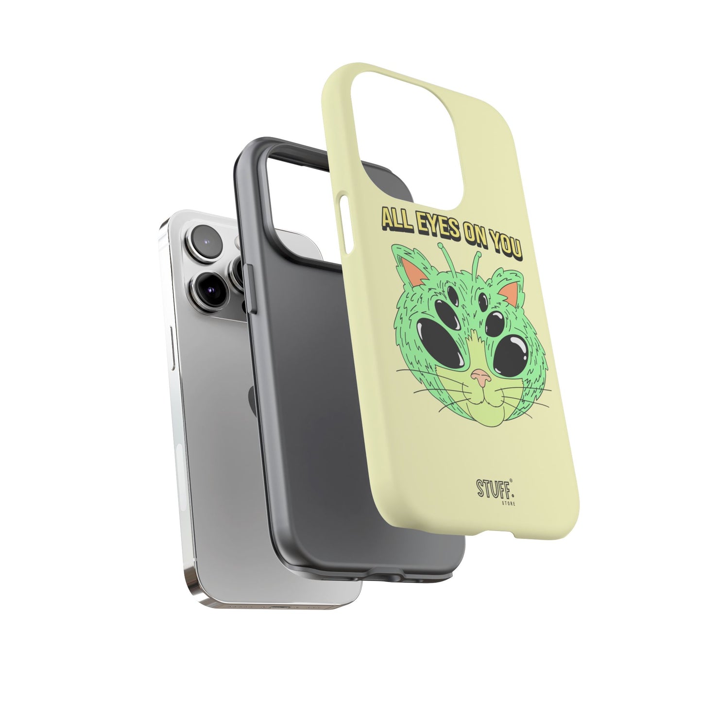 All Eyes on You Case | Coque résistante double protection avec Design Alien drôle