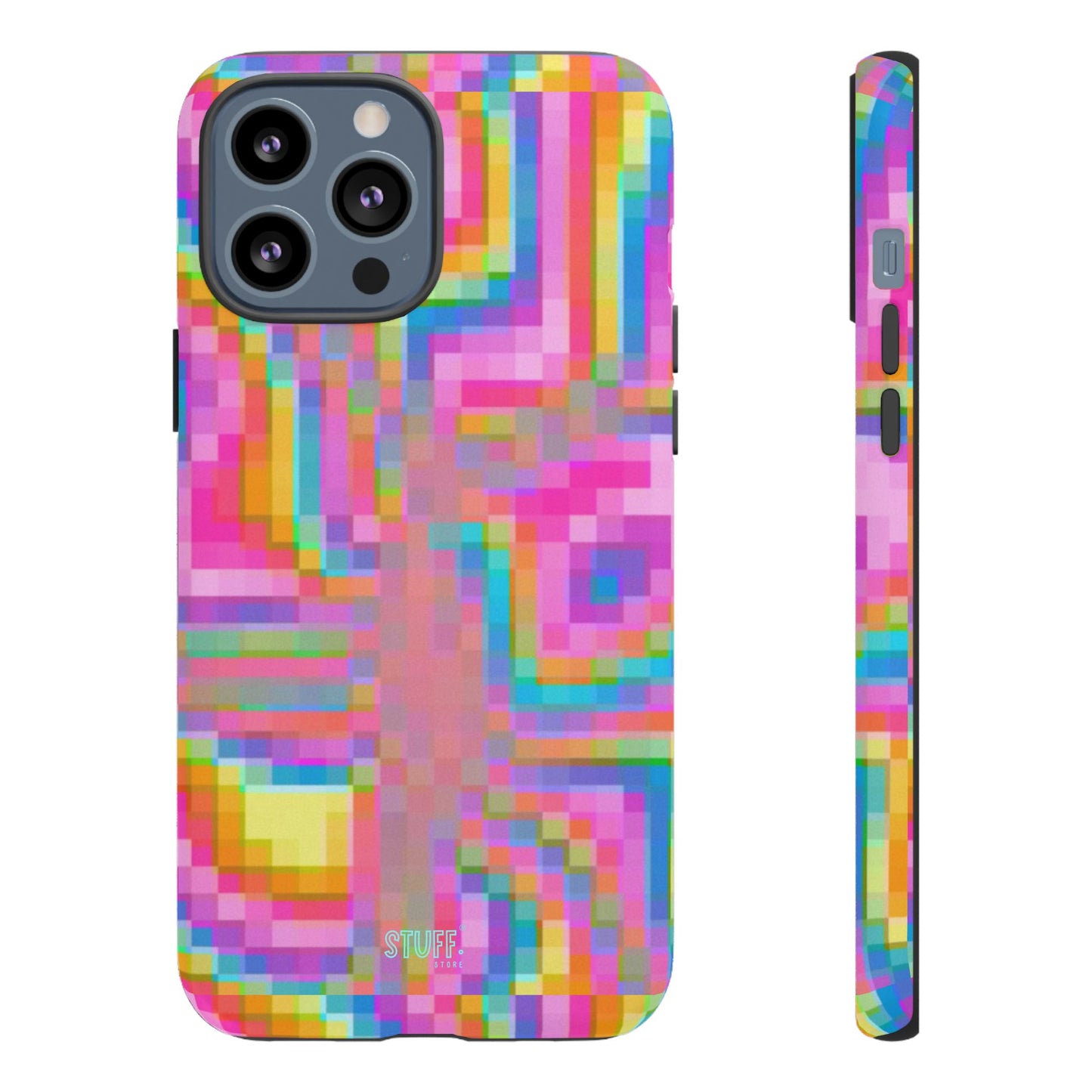 Pixel Case | Coque résistante double protection anti-choc - Motif pixels colorés