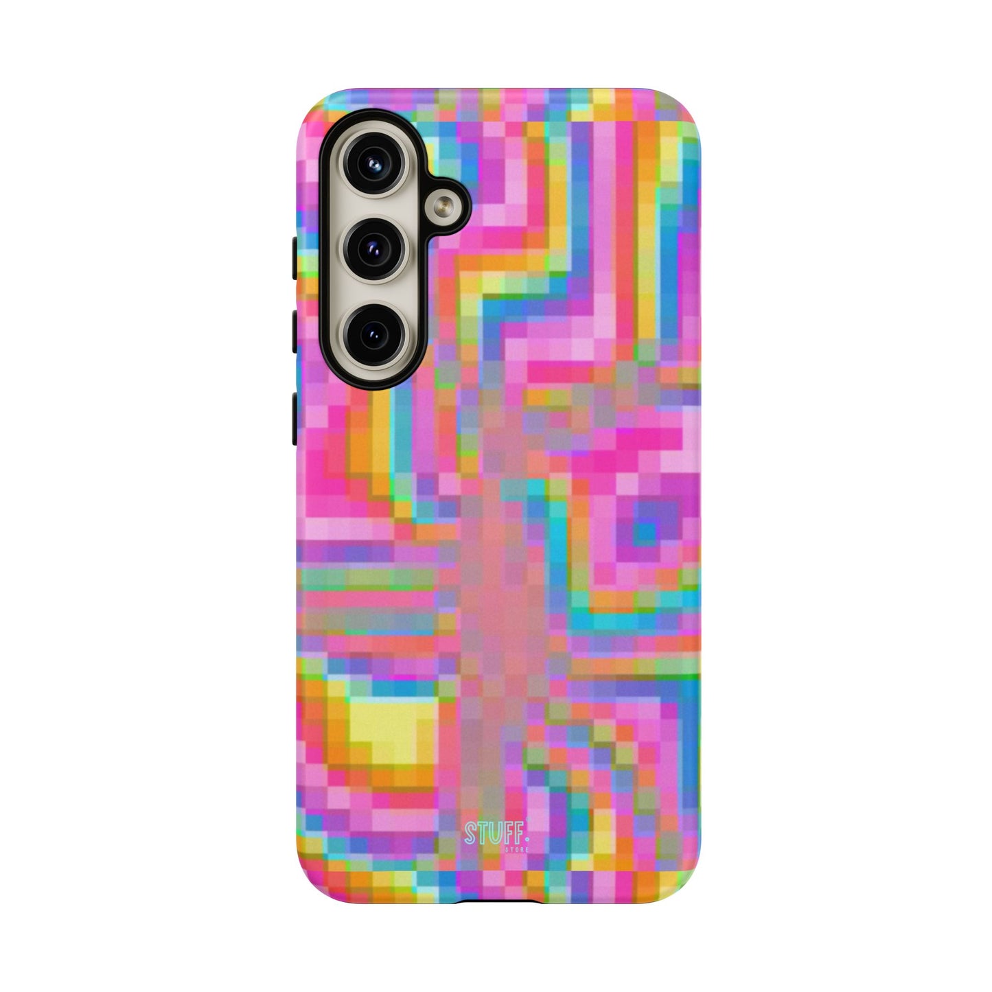 Pixel Case | Coque résistante double protection anti-choc - Motif pixels colorés