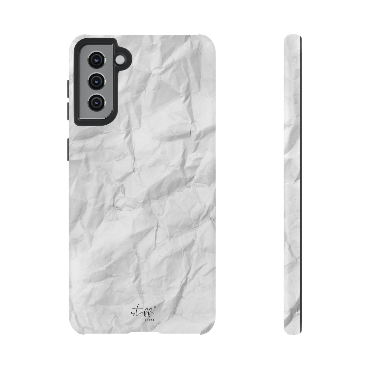 Crinkled Case | Coque résistante double protection anti-choc Effet Papier Froissé Mat