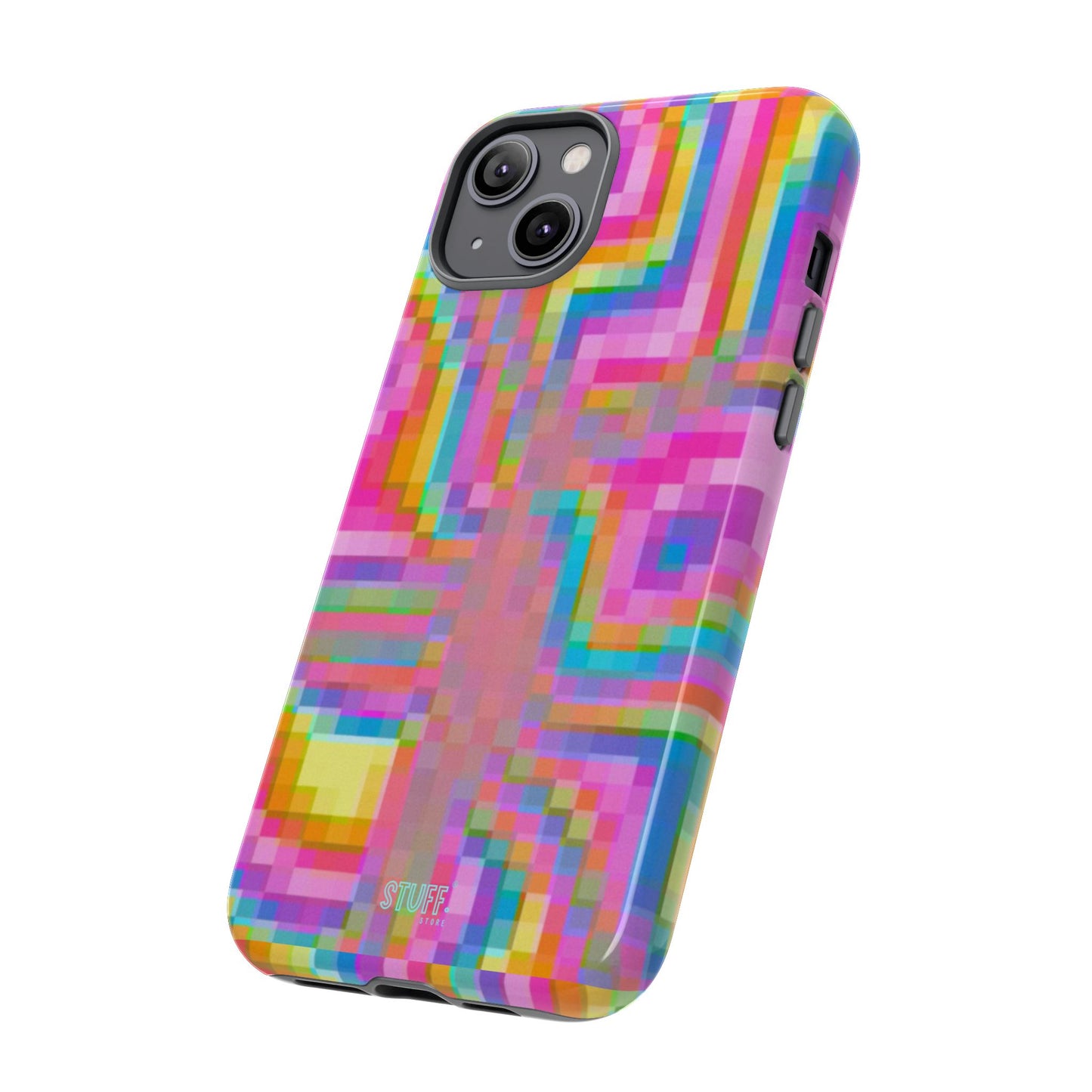 Pixel Case | Coque résistante double protection anti-choc - Motif pixels colorés
