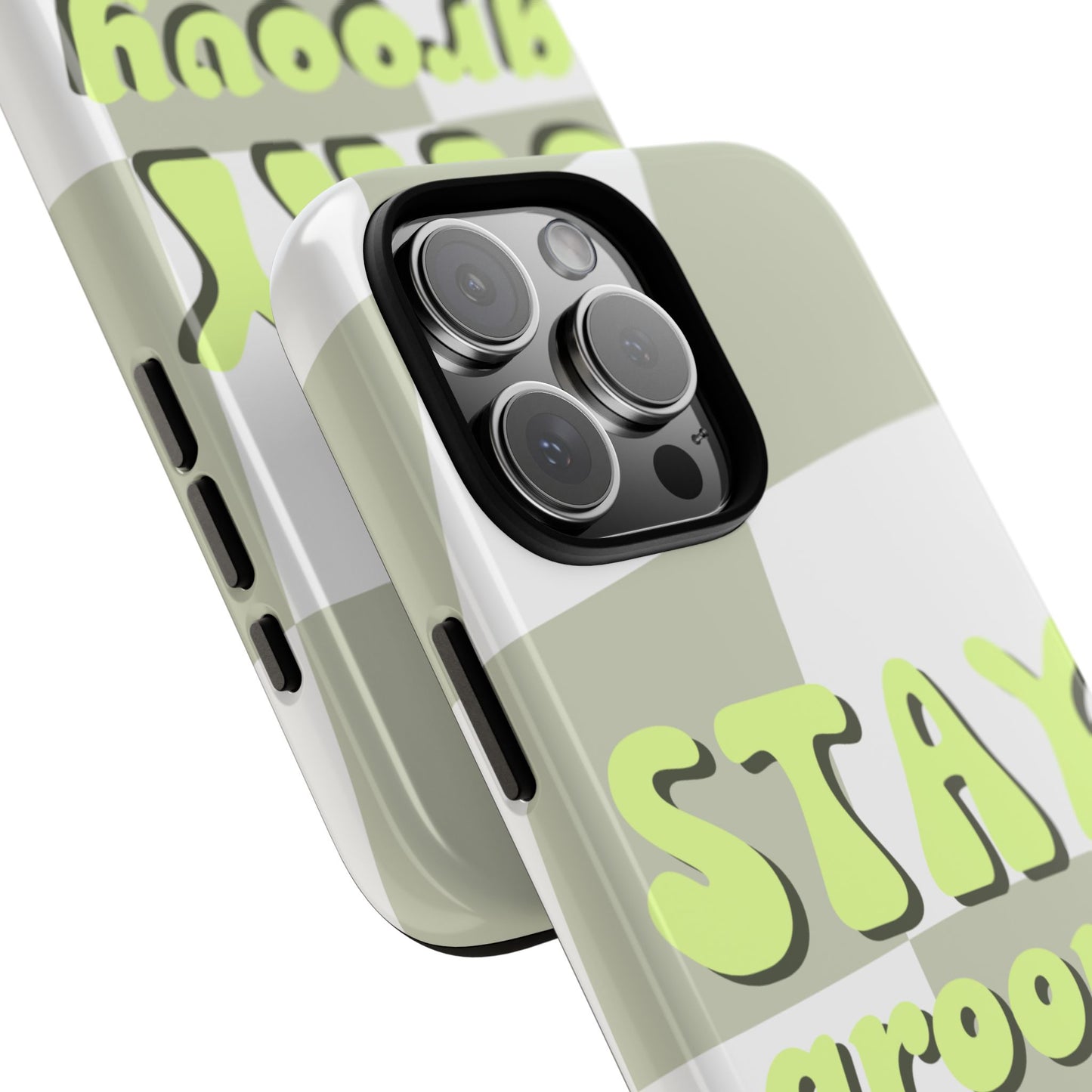 Groovy Case | Coque résistante double protection avec Design Rétro en Damier - Vert