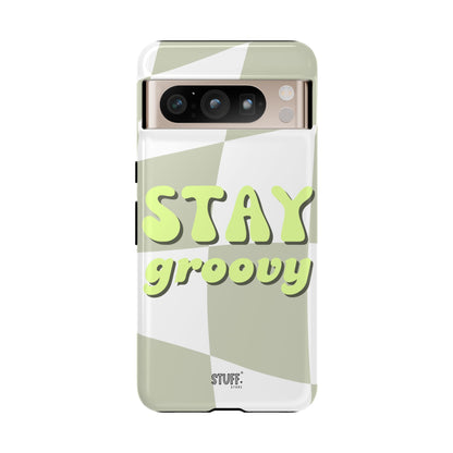 Groovy Case | Coque résistante double protection avec Design Rétro en Damier - Vert