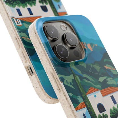 Summer Villa Case | Eco-Friendly Bamboo and Bioplastic Case with Summer Design - Available with Gift Packaging