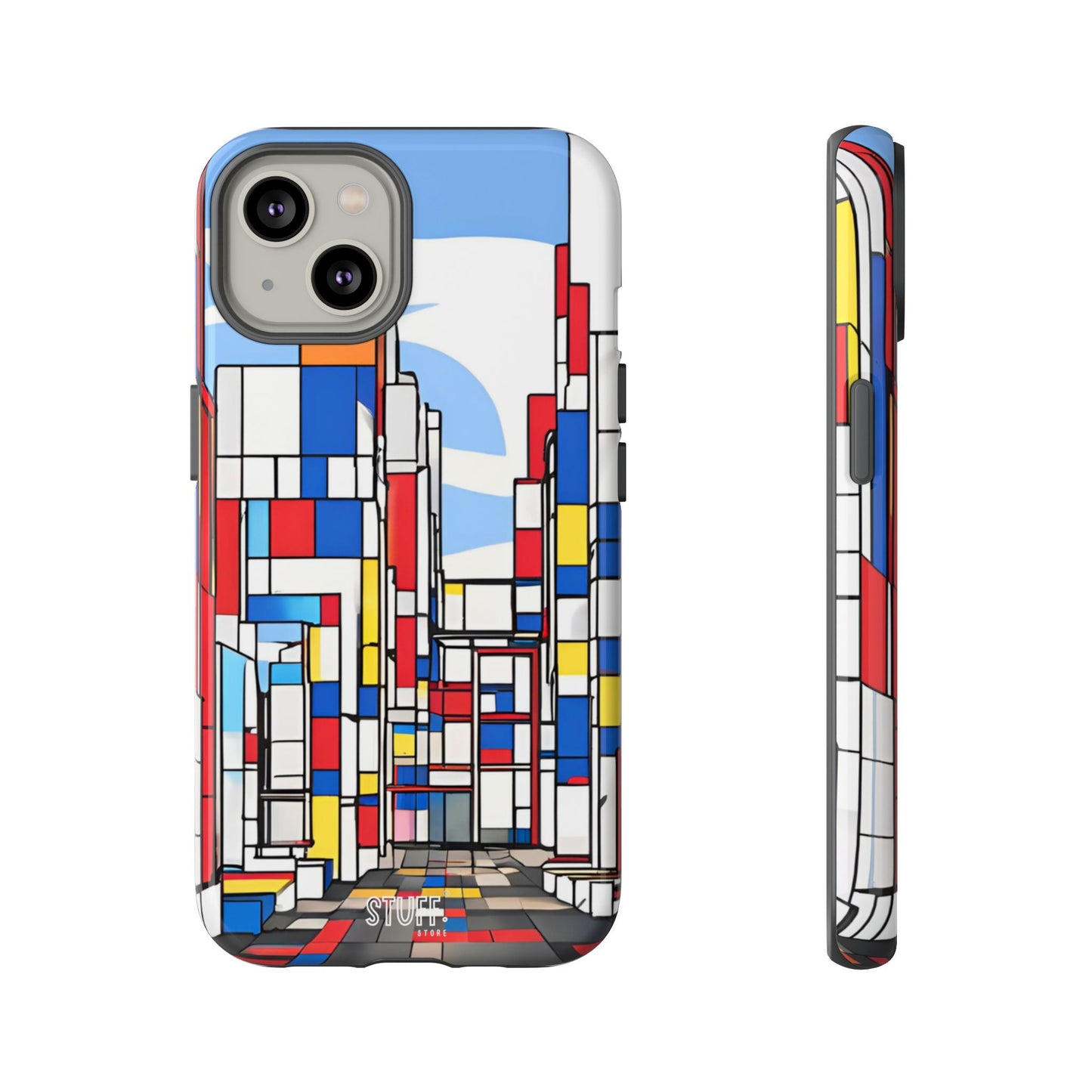 Square City | Coque résistante double protection - inspiration Mondrian