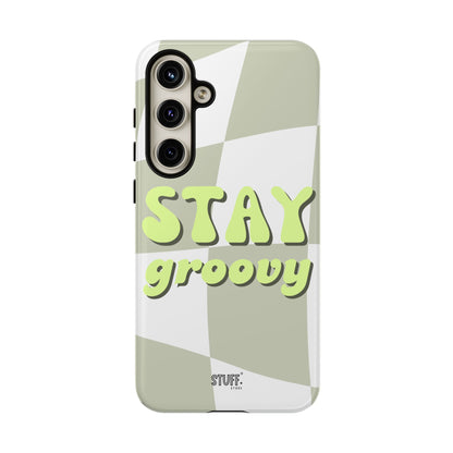 Groovy Case | Coque résistante double protection avec Design Rétro en Damier - Vert