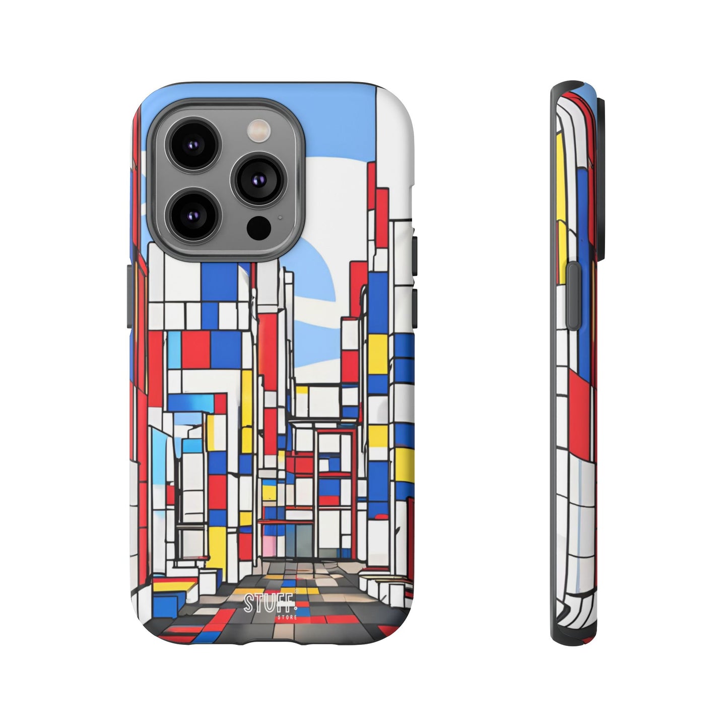 Square City | Coque résistante double protection - inspiration Mondrian