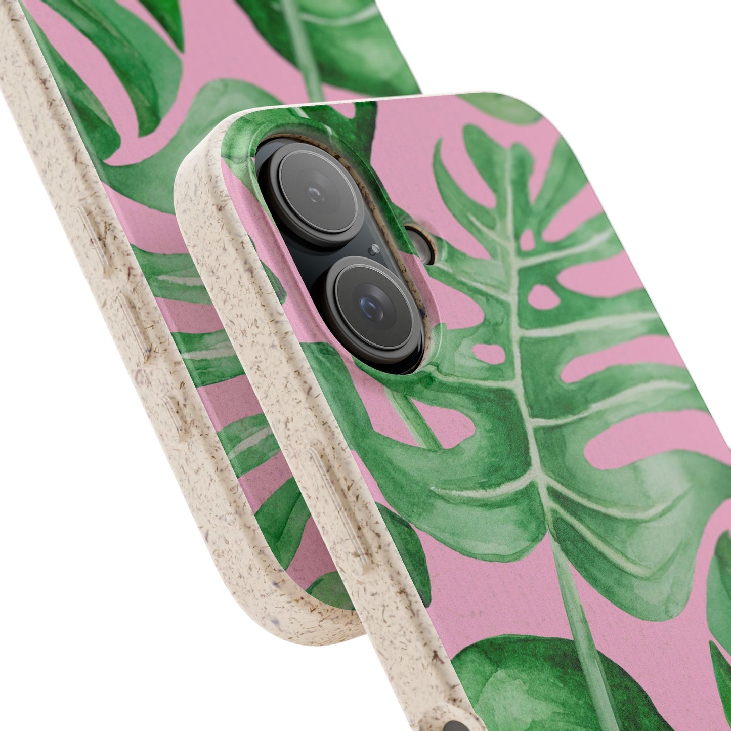 Monstera Case | Eco-Friendly Bamboo and Bioplastic Shell Monstera Leaves Pattern - Available with Gift Packaging