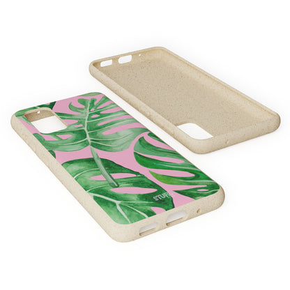 Monstera Case | Eco-Friendly Bamboo and Bioplastic Shell Monstera Leaves Pattern - Available with Gift Packaging