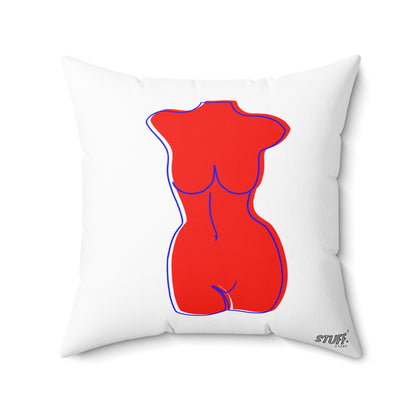 Coussin carré décoratif avec design de femme pulpeuse