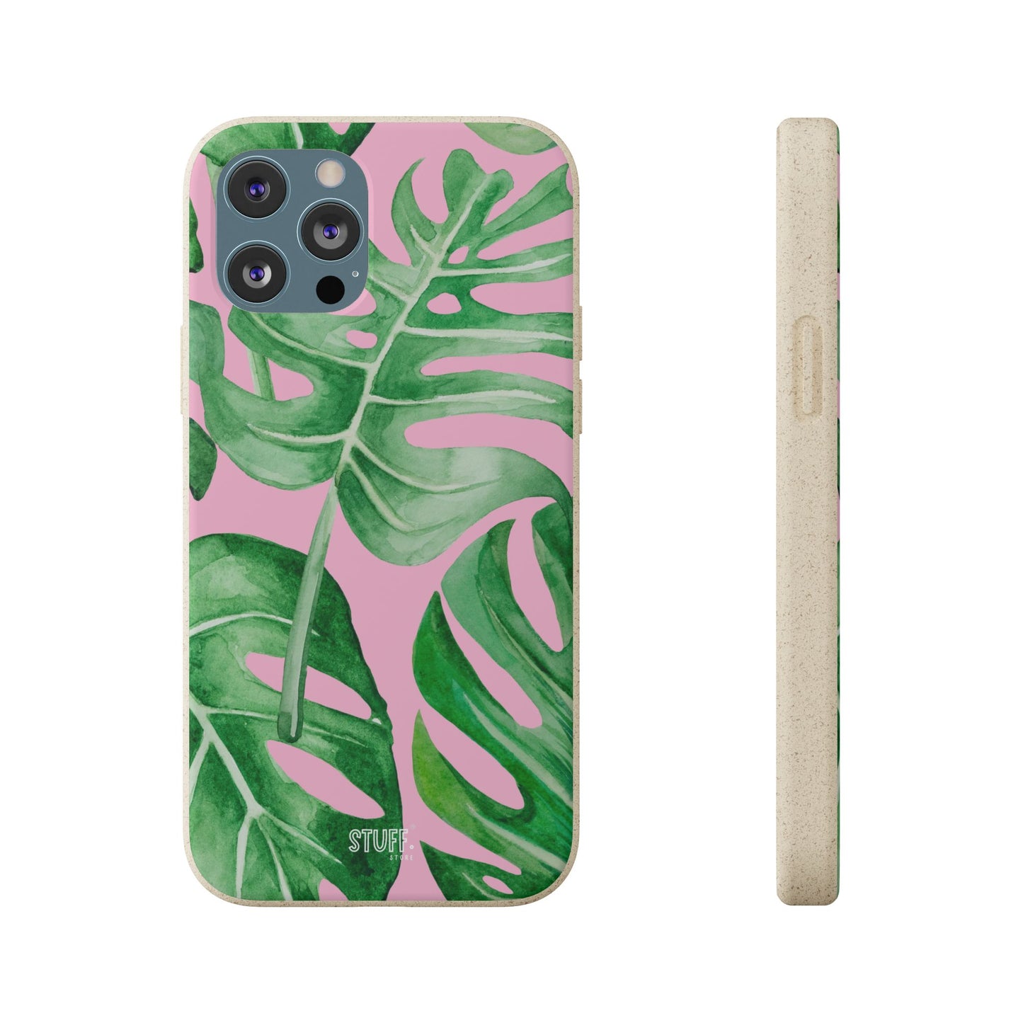Monstera Case | Eco-Friendly Bamboo and Bioplastic Shell Monstera Leaves Pattern - Available with Gift Packaging