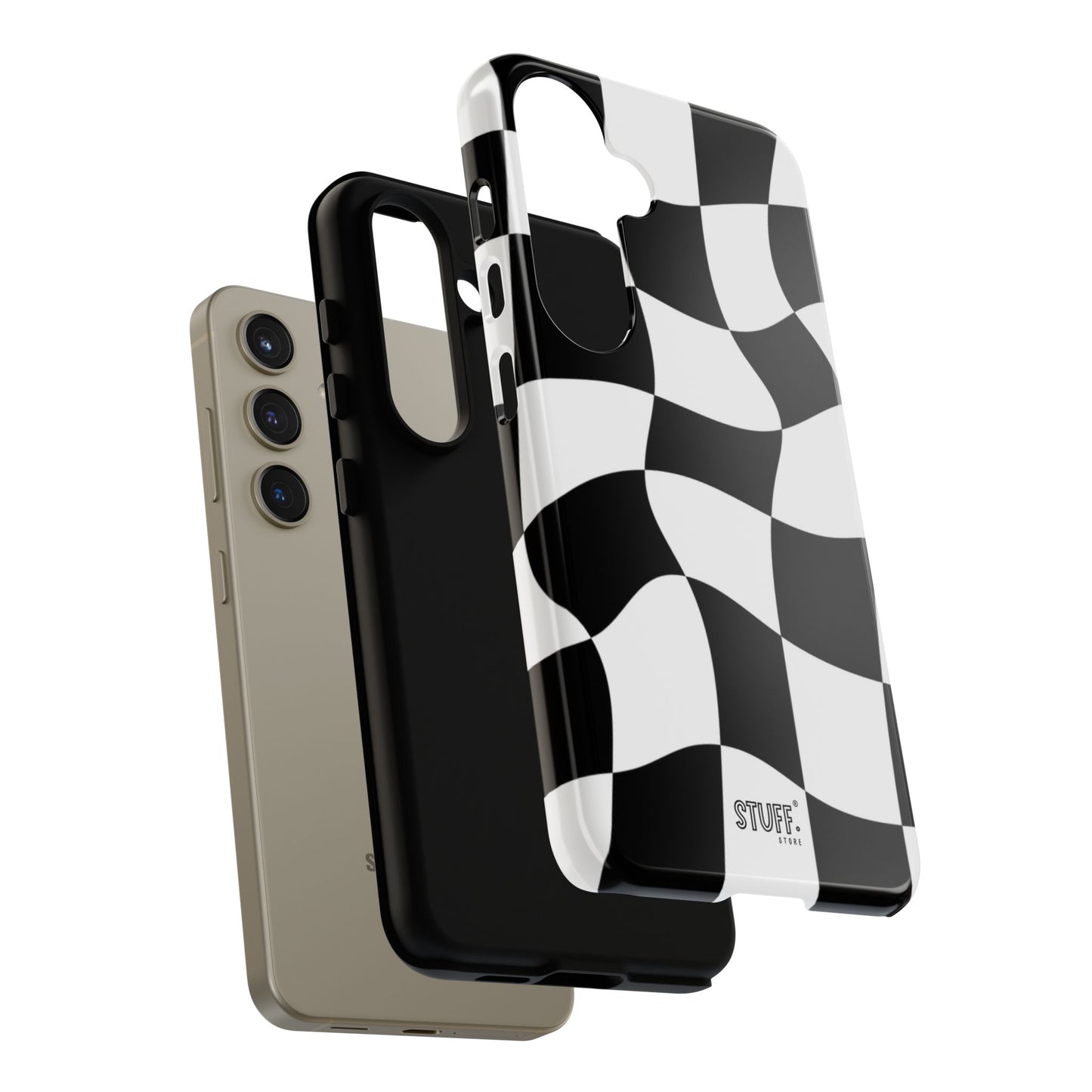 Checkers Case | Coque résistante double protection et Design en Damier déformé