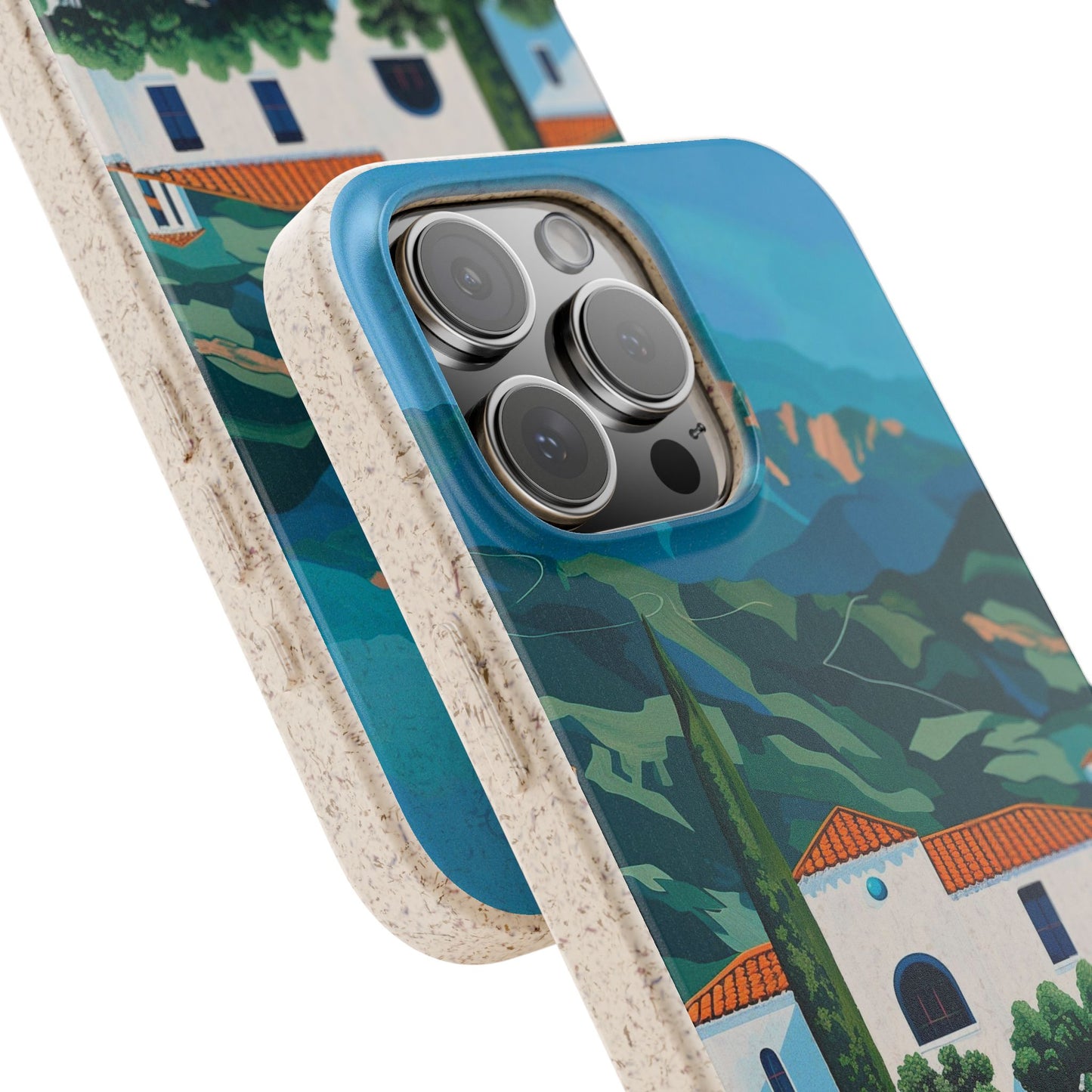 Summer Villa Case | Eco-Friendly Bamboo and Bioplastic Case with Summer Design - Available with Gift Packaging