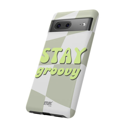 Groovy Case | Coque résistante double protection avec Design Rétro en Damier - Vert
