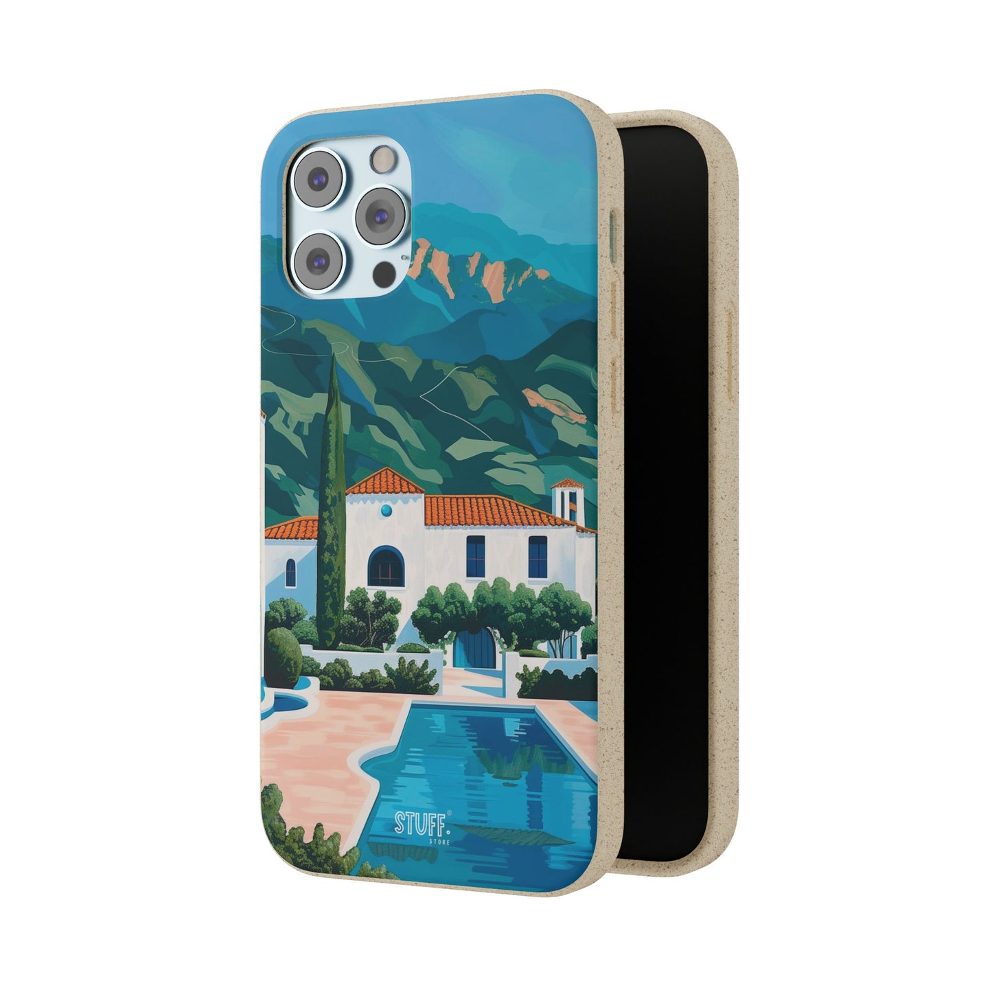 Summer Villa Case | Eco-Friendly Bamboo and Bioplastic Case with Summer Design - Available with Gift Packaging