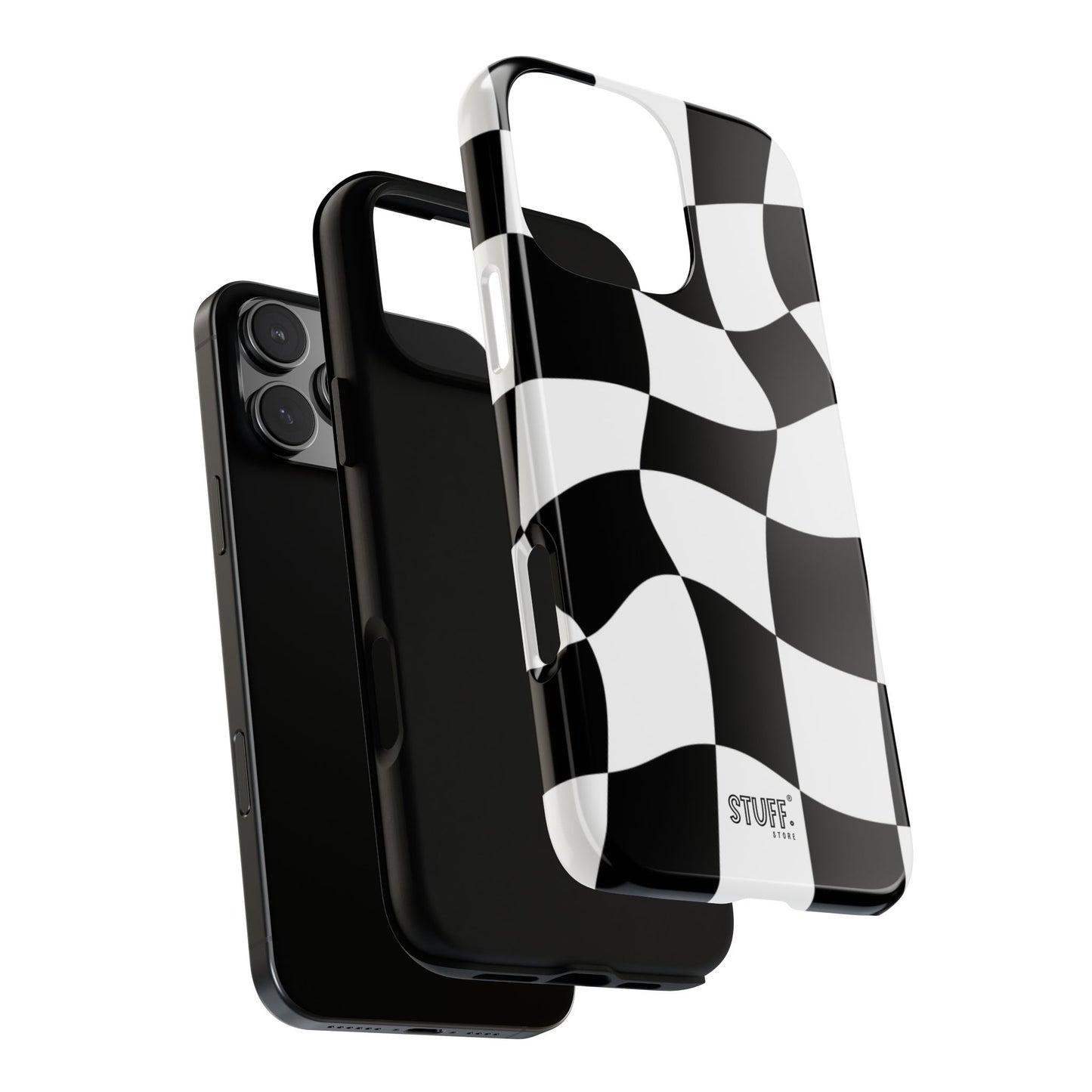 Checkers Case | Coque résistante double protection et Design en Damier déformé