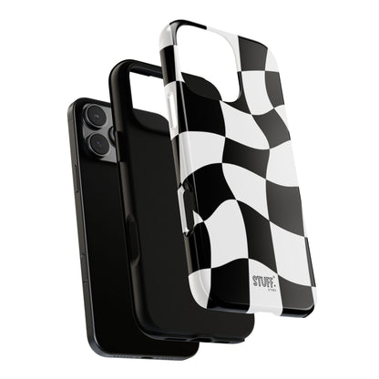 Checkers Case | Coque résistante double protection et Design en Damier déformé