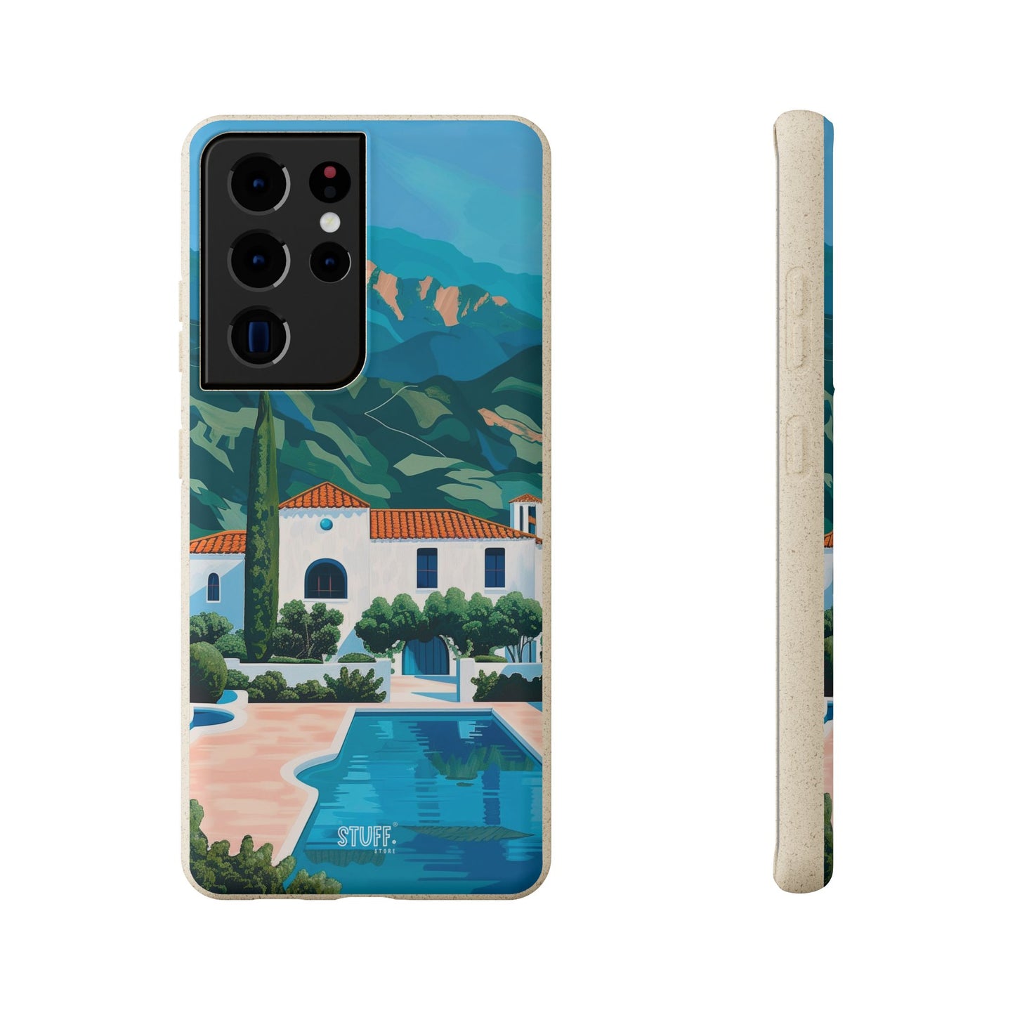 Summer Villa Case | Eco-Friendly Bamboo and Bioplastic Case with Summer Design - Available with Gift Packaging