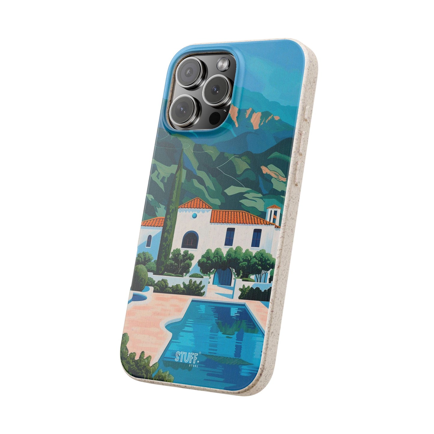 Summer Villa Case | Eco-Friendly Bamboo and Bioplastic Case with Summer Design - Available with Gift Packaging