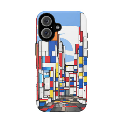 Square City | Coque résistante double protection - inspiration Mondrian