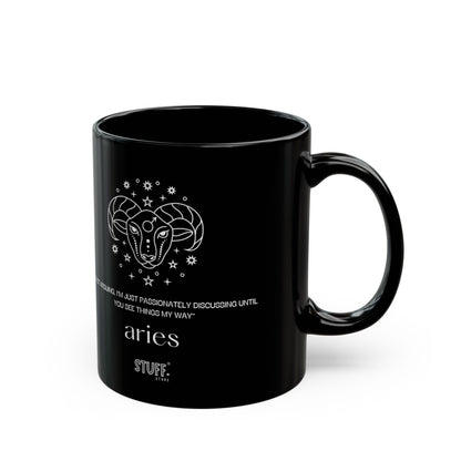 Bélier | Mug noir en céramique avec signe astrologique et phrase drôle – 330ml / 440ml