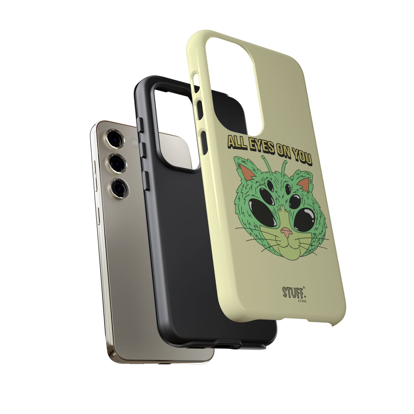 All Eyes on You Case | Coque résistante double protection avec Design Alien drôle