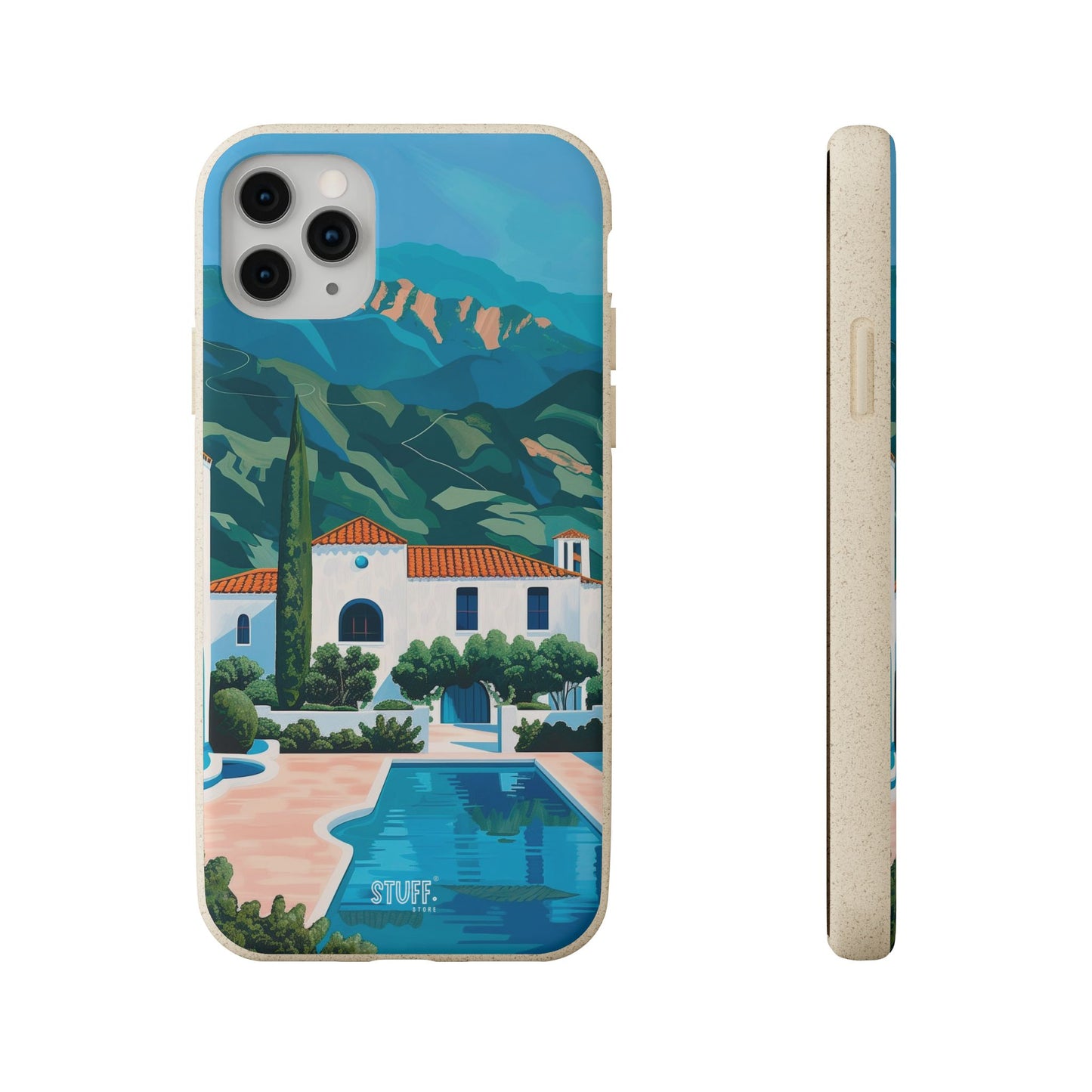 Summer Villa Case | Eco-Friendly Bamboo and Bioplastic Case with Summer Design - Available with Gift Packaging