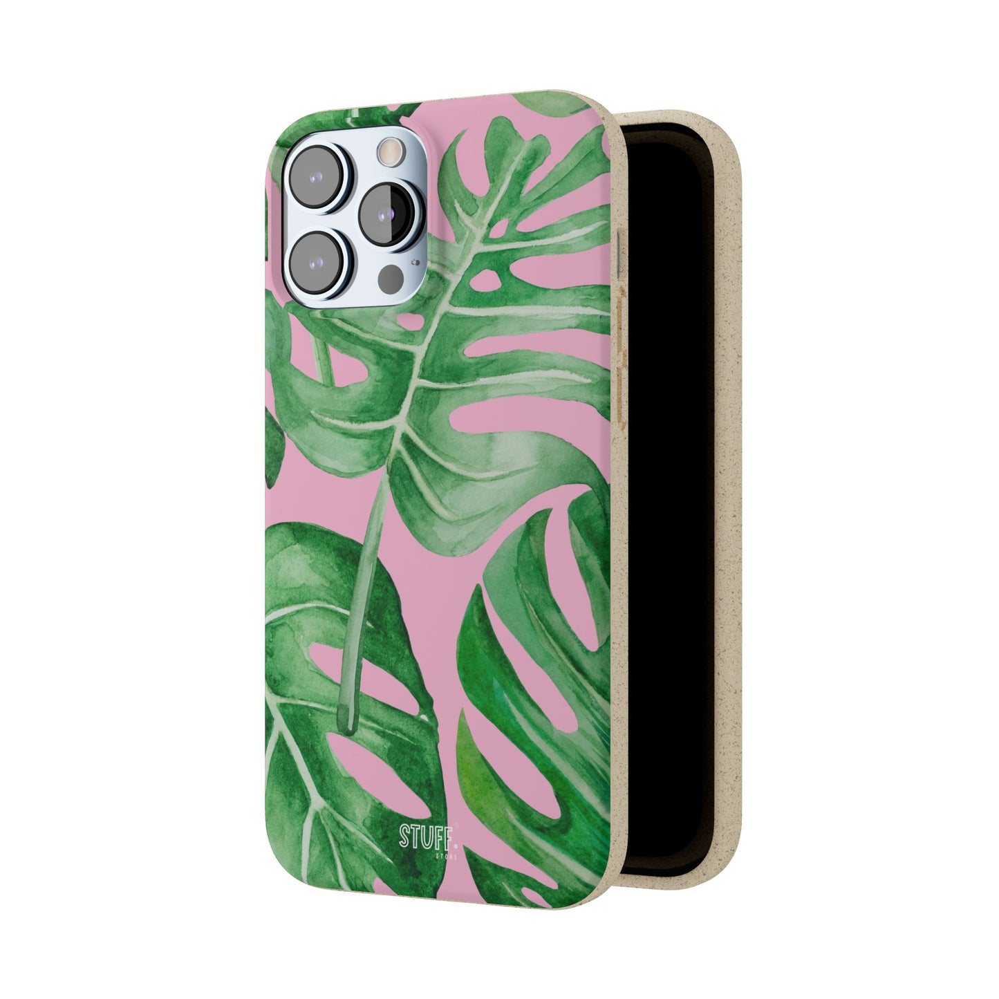 Monstera Case | Eco-Friendly Bamboo and Bioplastic Shell Monstera Leaves Pattern - Available with Gift Packaging