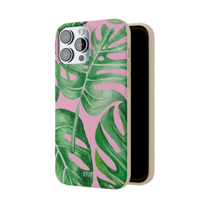 Monstera Case | Eco-Friendly Bamboo and Bioplastic Shell Monstera Leaves Pattern - Available with Gift Packaging