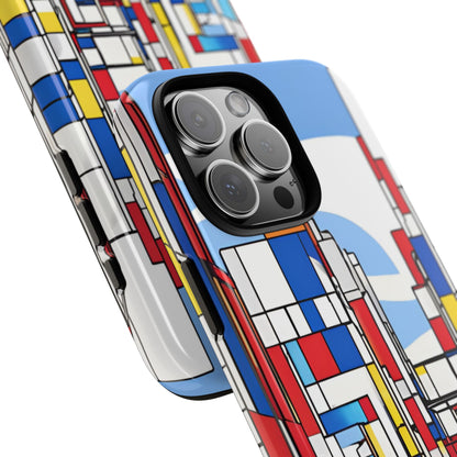 Square City | Coque résistante double protection - inspiration Mondrian