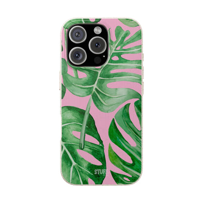 Monstera Case | Eco-Friendly Bamboo and Bioplastic Shell Monstera Leaves Pattern - Available with Gift Packaging