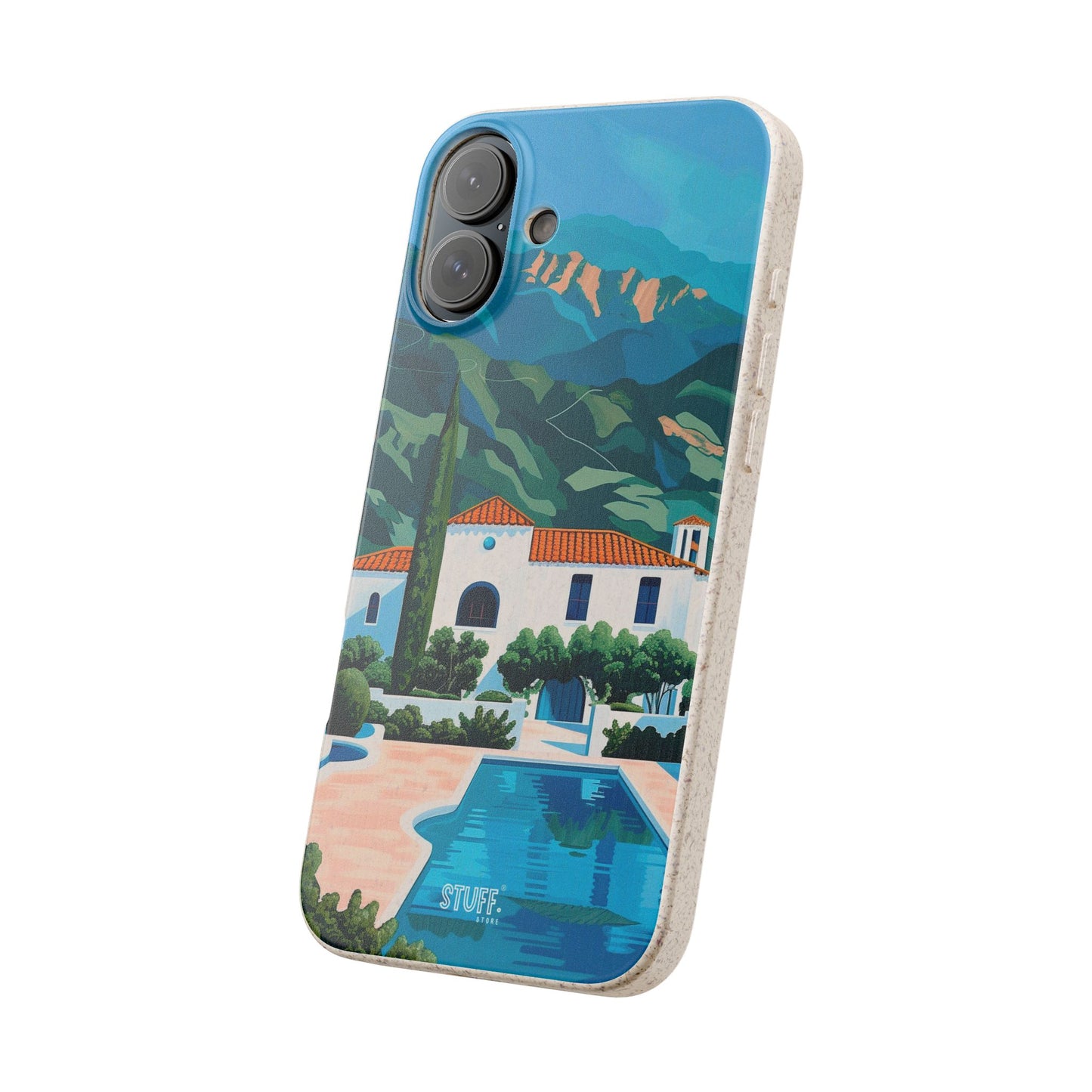 Summer Villa Case | Eco-Friendly Bamboo and Bioplastic Case with Summer Design - Available with Gift Packaging