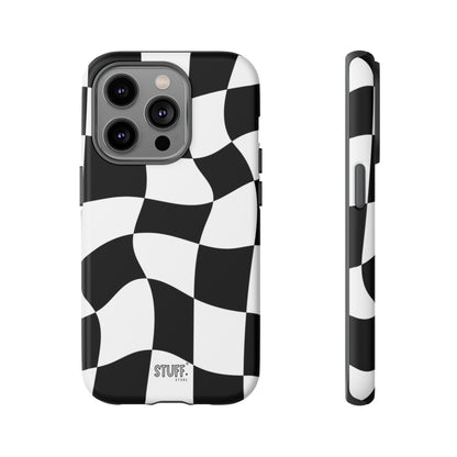 Checkers Case | Coque résistante double protection et Design en Damier déformé