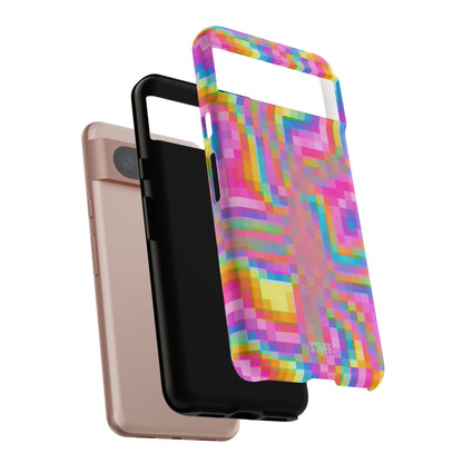 Pixel Case | Coque résistante double protection anti-choc - Motif pixels colorés