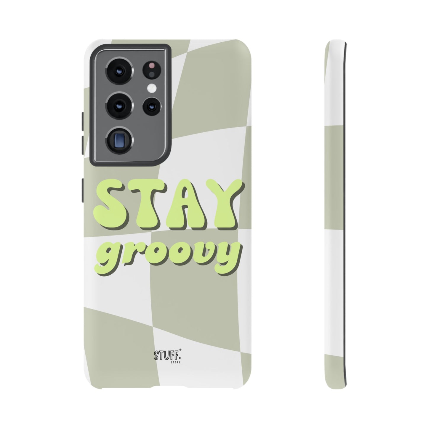 Groovy Case | Coque résistante double protection avec Design Rétro en Damier - Vert