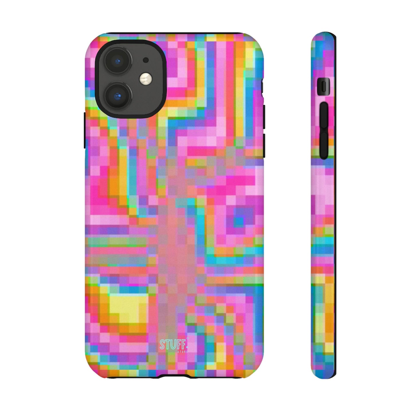 Pixel Case | Coque résistante double protection anti-choc - Motif pixels colorés