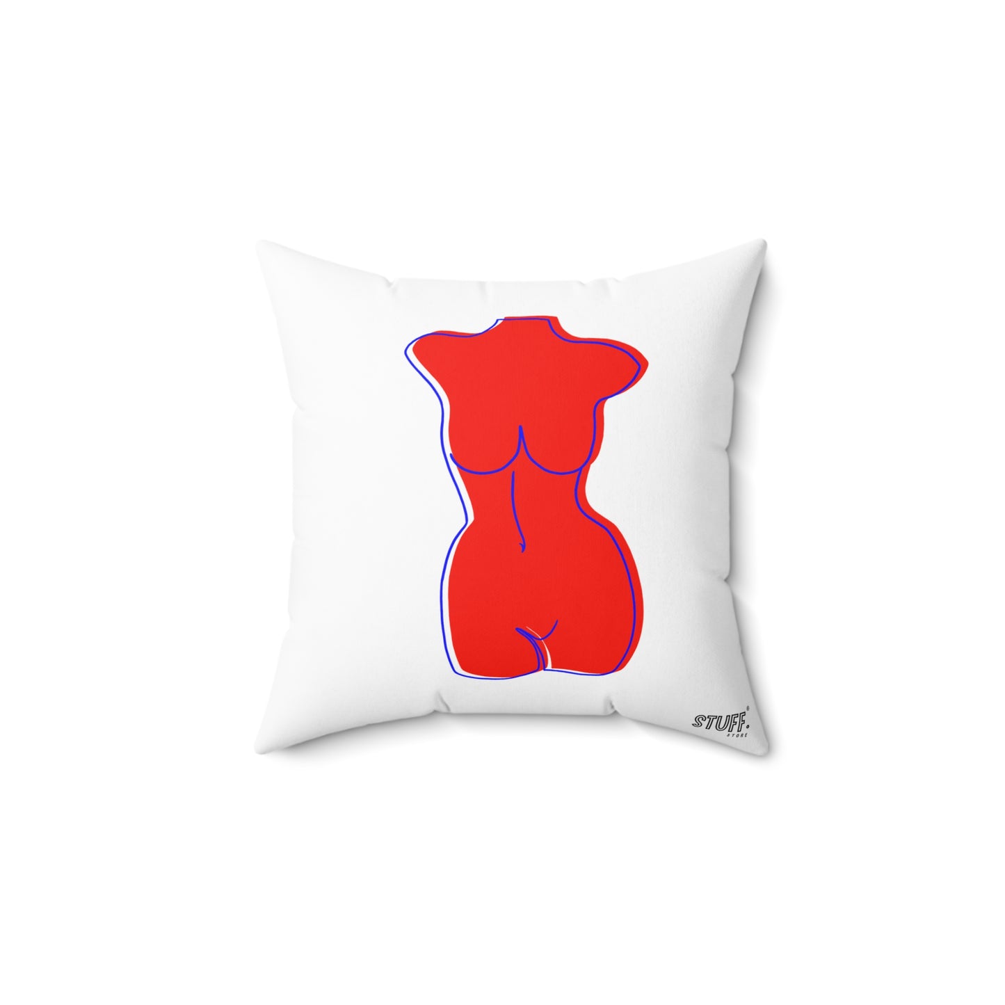 Coussin carré décoratif avec design de femme pulpeuse