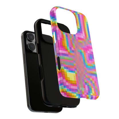 Pixel Case | Coque résistante double protection anti-choc - Motif pixels colorés