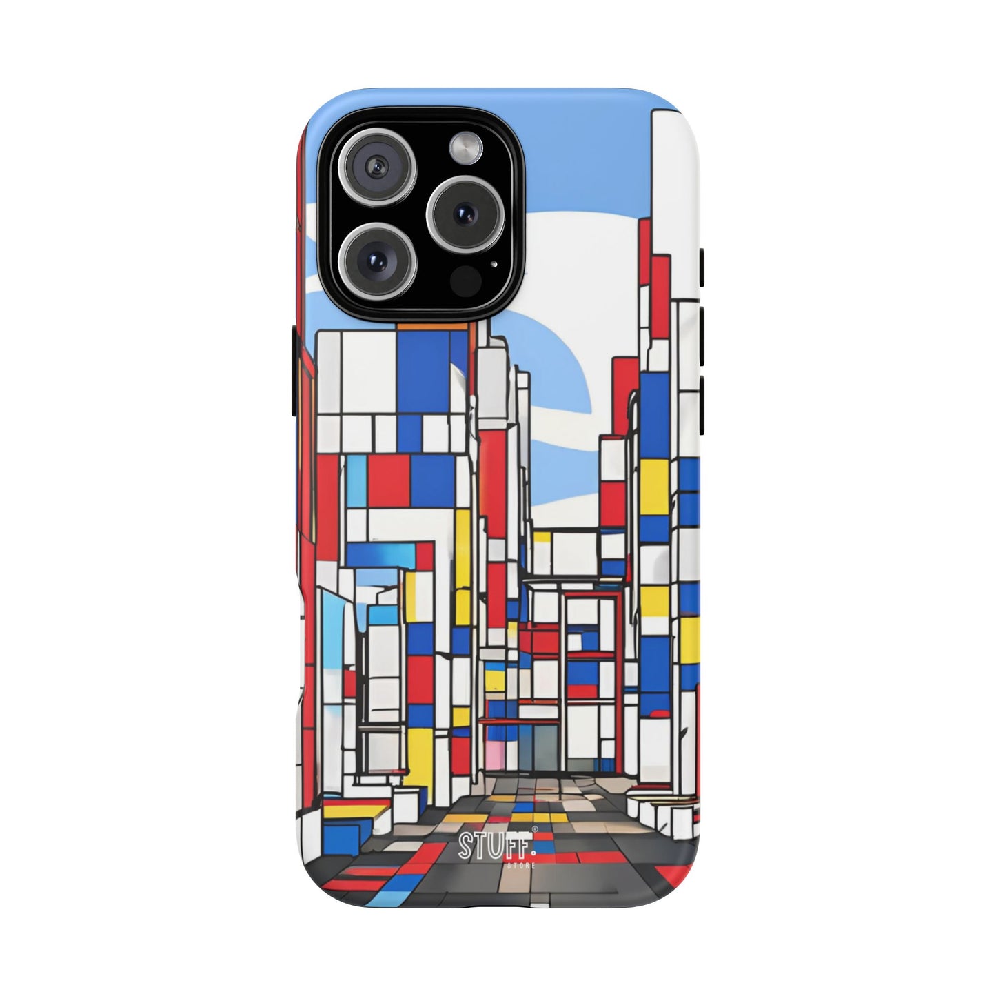 Square City | Coque résistante double protection - inspiration Mondrian