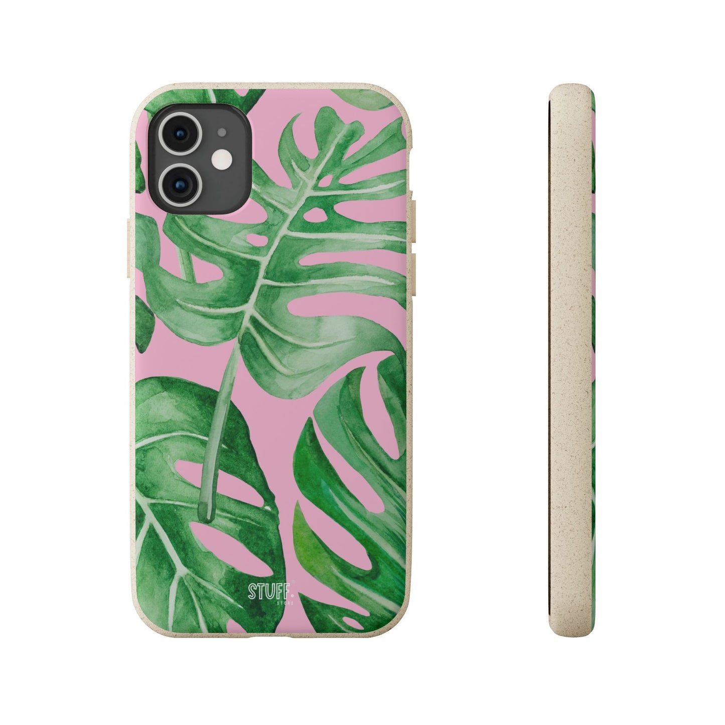Monstera Case | Eco-Friendly Bamboo and Bioplastic Shell Monstera Leaves Pattern - Available with Gift Packaging