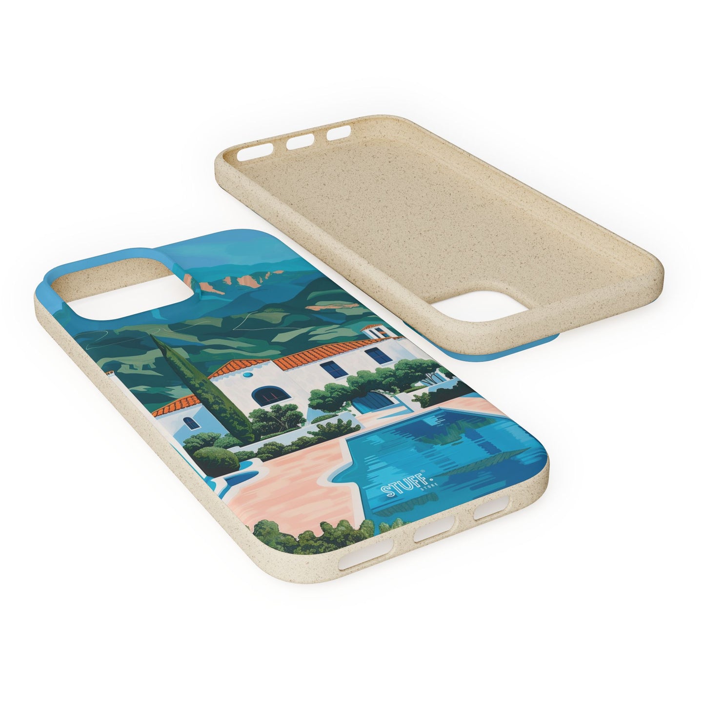 Summer Villa Case | Eco-Friendly Bamboo and Bioplastic Case with Summer Design - Available with Gift Packaging